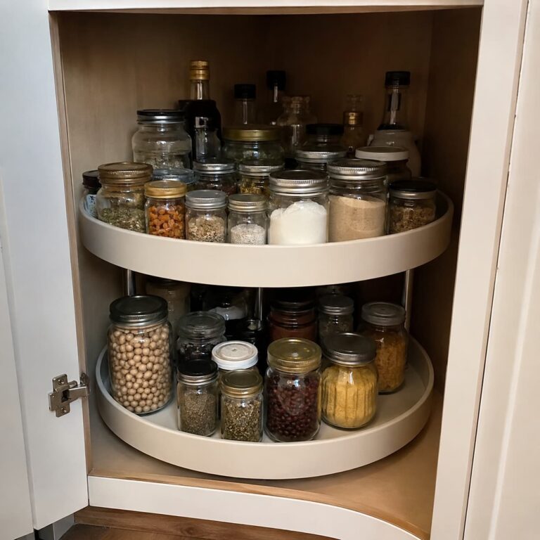 How to Organize a Corner Cabinet with a Lazy Susan
