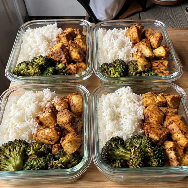 Garlic Butter Chicken and Rice Meal Prep Bowls