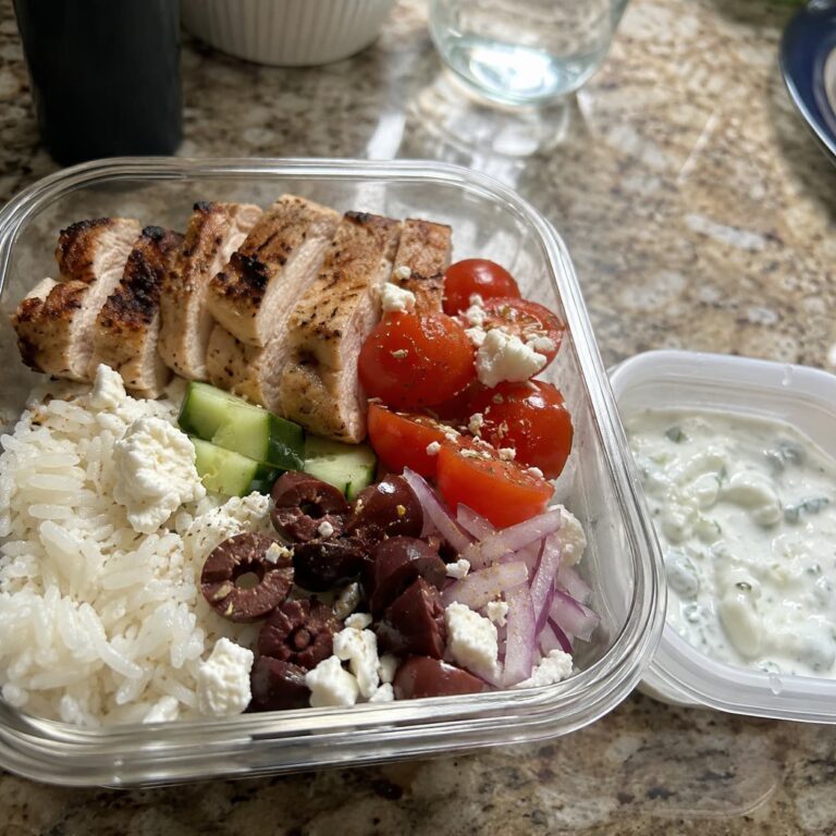 Greek Chicken Meal Prep Bowls with Tzatziki